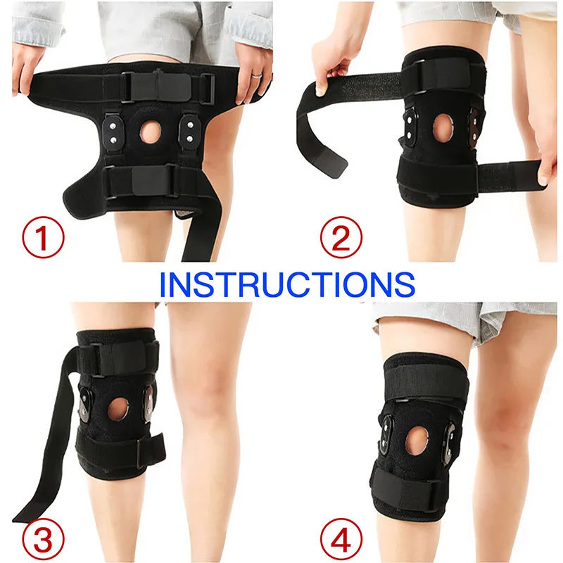 1PC Hinged Knee Brace Knee Support Wrap for Meniscus Tear Patellar Tendon Support Pain Relief Strains Sprains Fitness Equipment