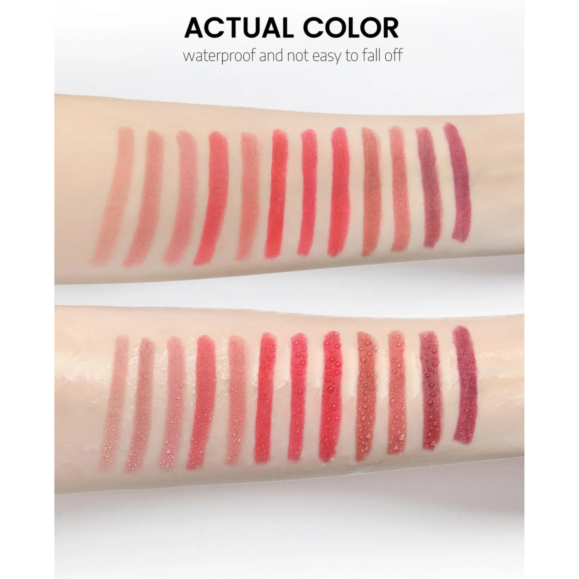 HANDAIYAN 6 pezzi penna rossetto opaco set di matite per labbra colore ricco matita per labbra tazza antiaderente trucco duraturo impermeabile pastello per labbra