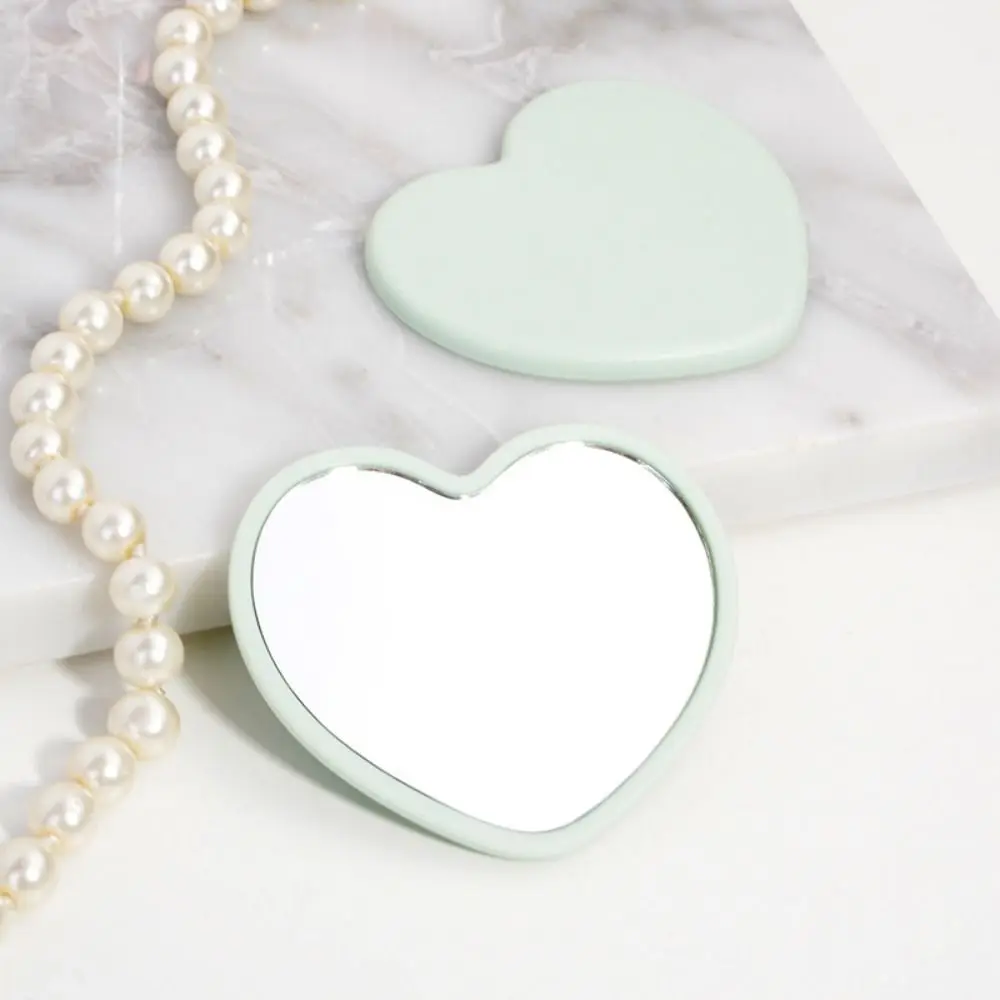 Simple Single-sided Heart-shaped Mirror High-definition Handheld Handheld Mirror Little Beauty Make-up Mirror Makeup Tool