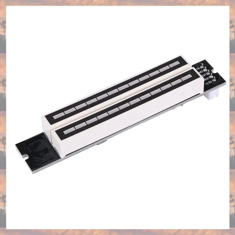 N75R-4X Dual 12 Music Level Indicator LED Spectrum VU Meter Amplifier Lamps Light Speed Adjustable Board DC 7-12V(Finis)