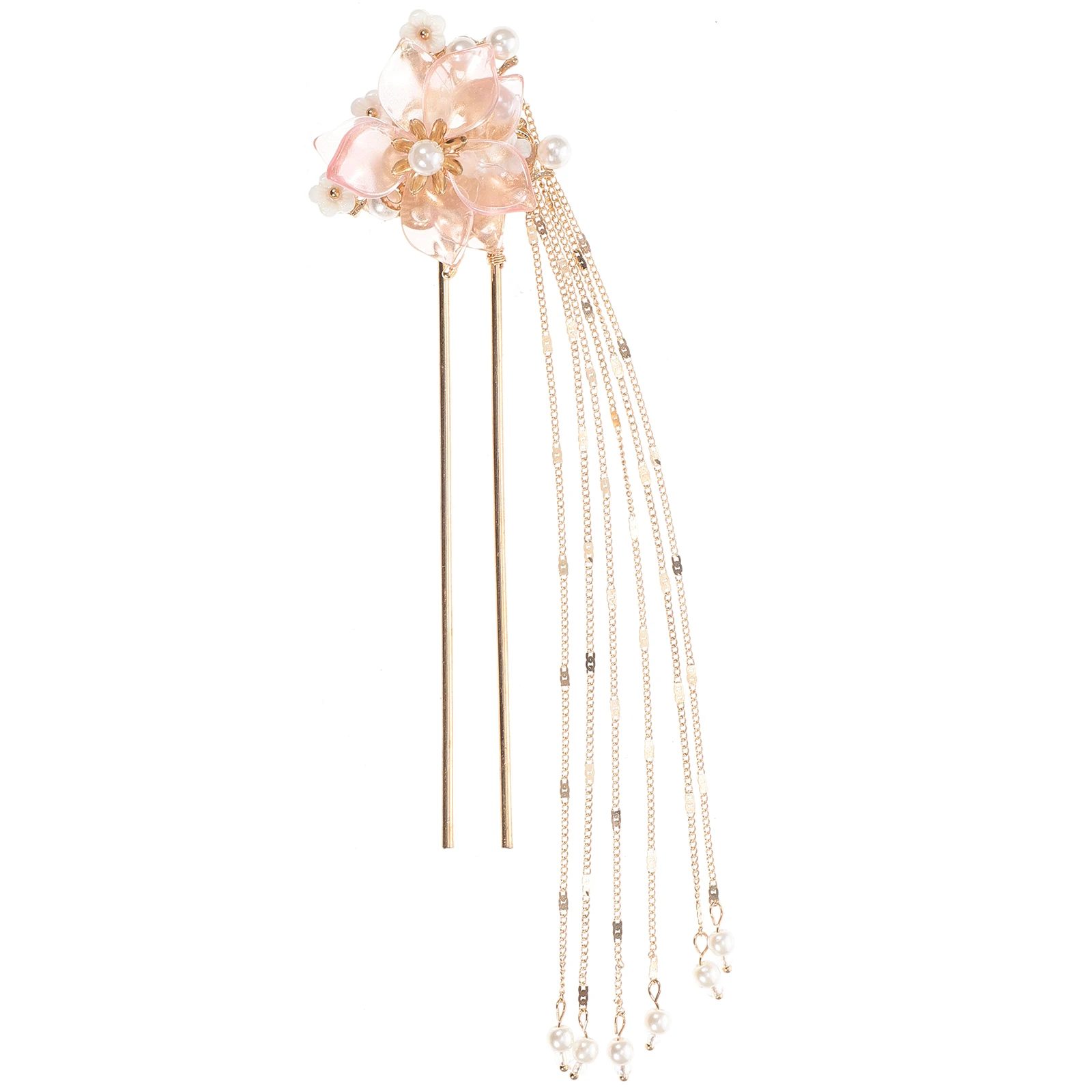 

Retro Floral Hairpin Vintage Alloy Tassel Accessories Chinese Style Headdress Elegant Hanfu Decoration Daily Wear Shooting Prop
