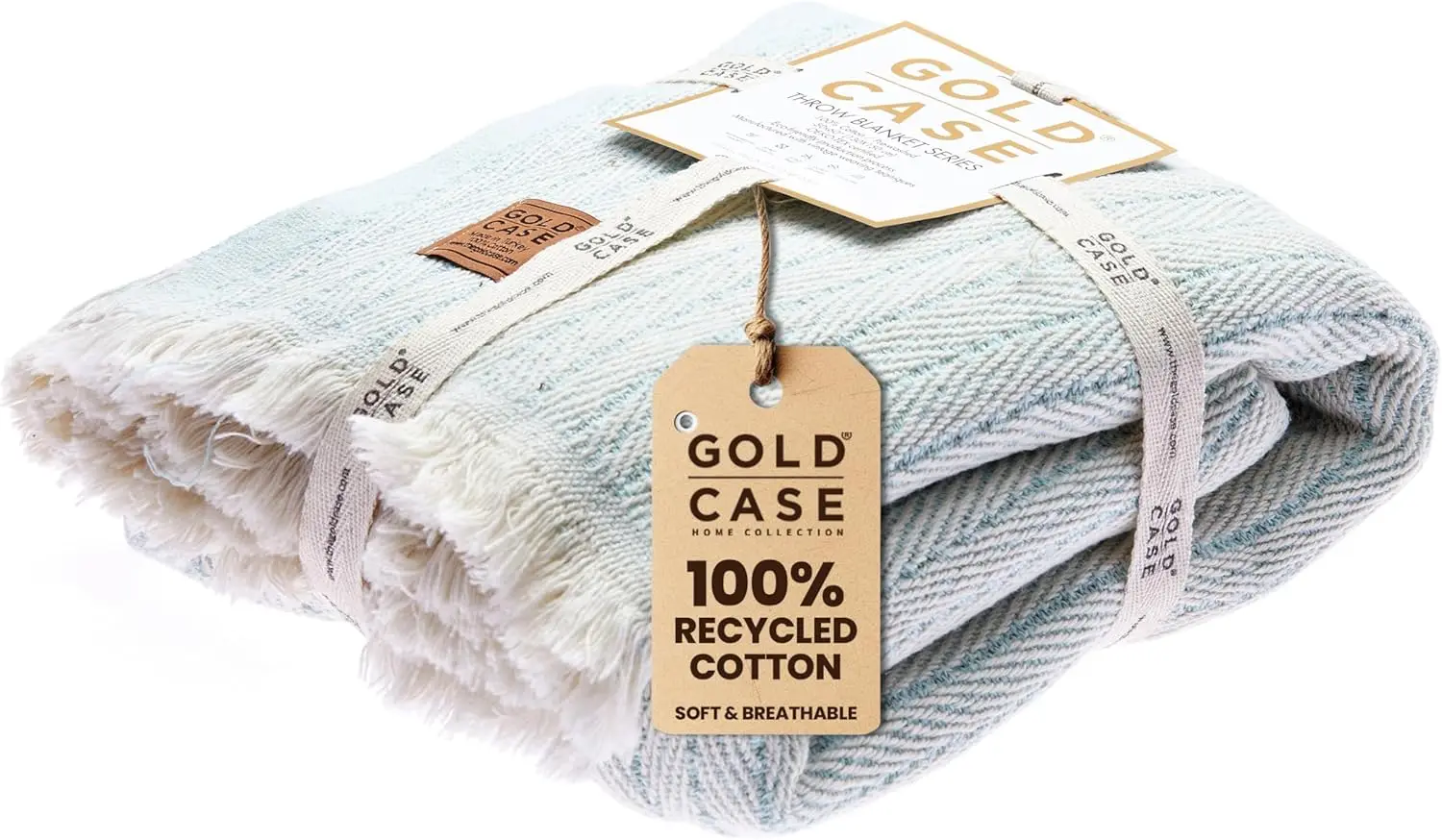 

Gold Case Throw Blanket For Couch - 100% Recycled Turkish Cotton Blankets & Throws - Vintage Soft Throw Blankets For Living
