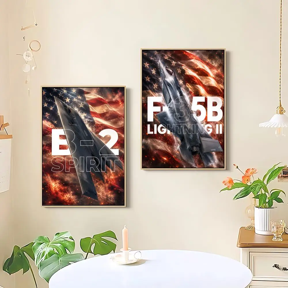 Fighter Jet USA F35 B2 B52 A10 C17 Painting Calligraphy Canvas Poster Bedroom Living Room Bar Hallway House Interior Wall Decor