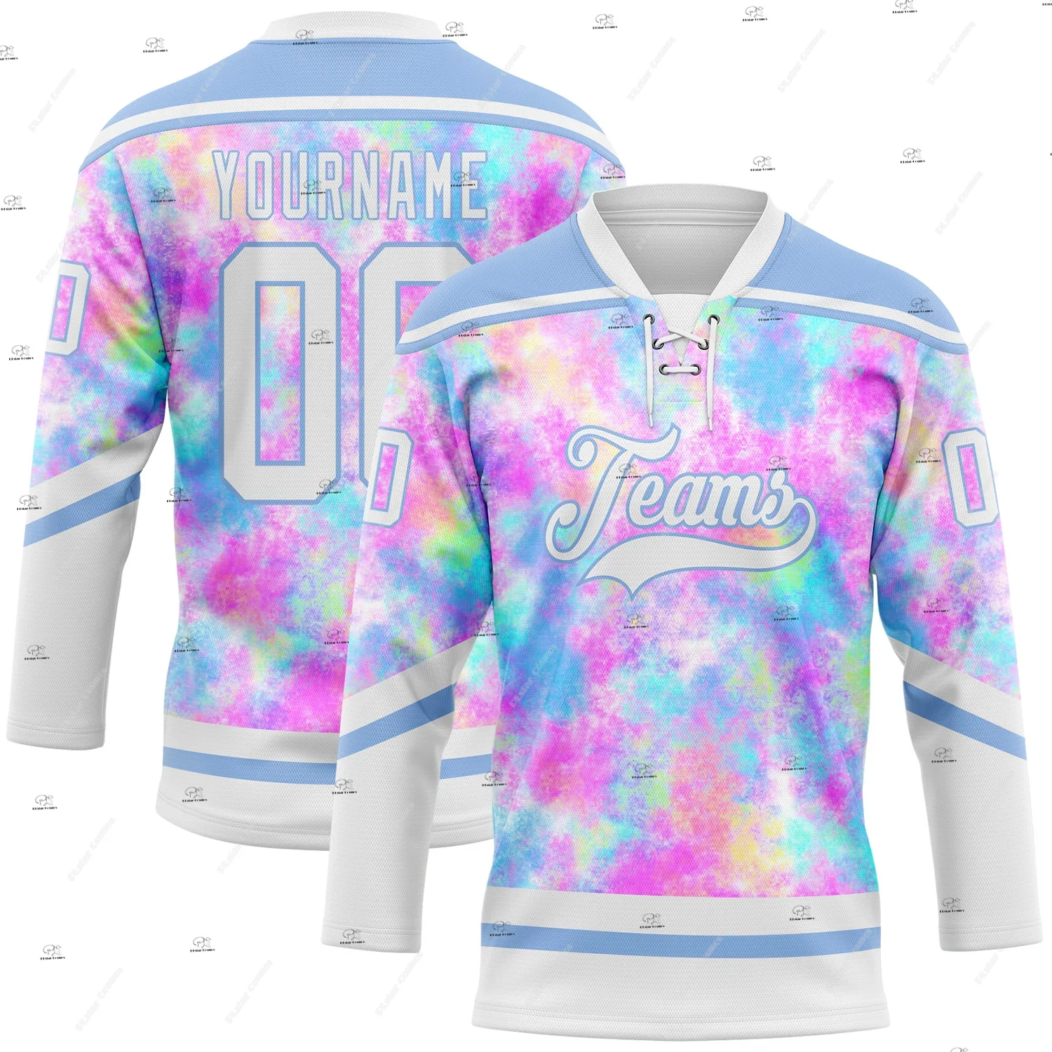 Custom Name Team Group Clothing Gradient Retro Vintage Lace Hockey Jersey Shirts 3DPrint Unisex Harajuku Casual Funny Pullover 6