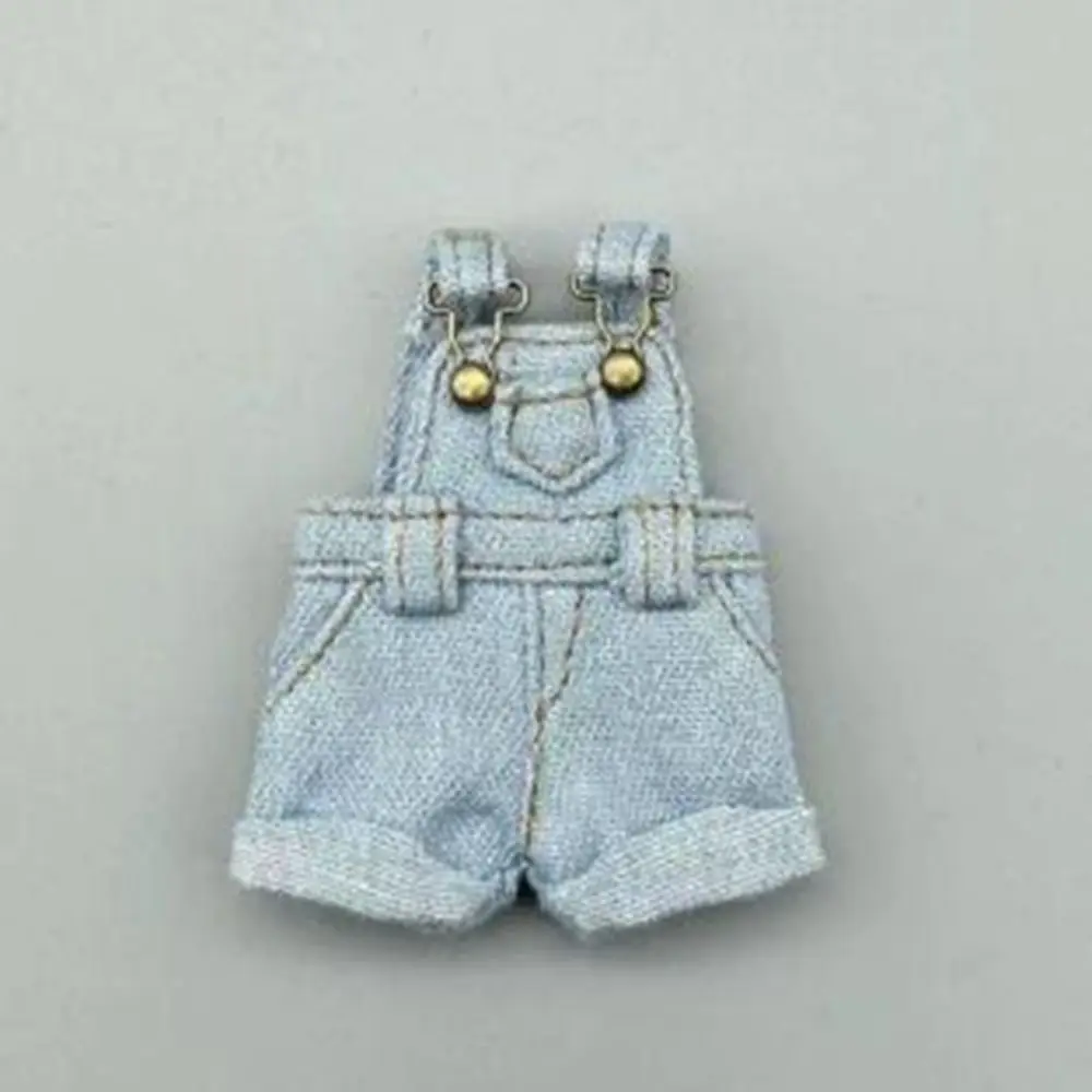 Moda boneca macacão roupas mini bonito diy acessórios jeans calças camisa casual wear para 1/12 bonecas bjd