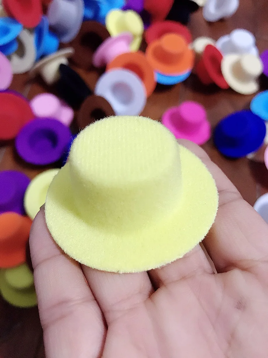 10Pcs/Lot Miniature Items Wool Felt Hat Mini Doll Hat Doll House Ornament Hand Weaved Dollhouse Hair Accessories