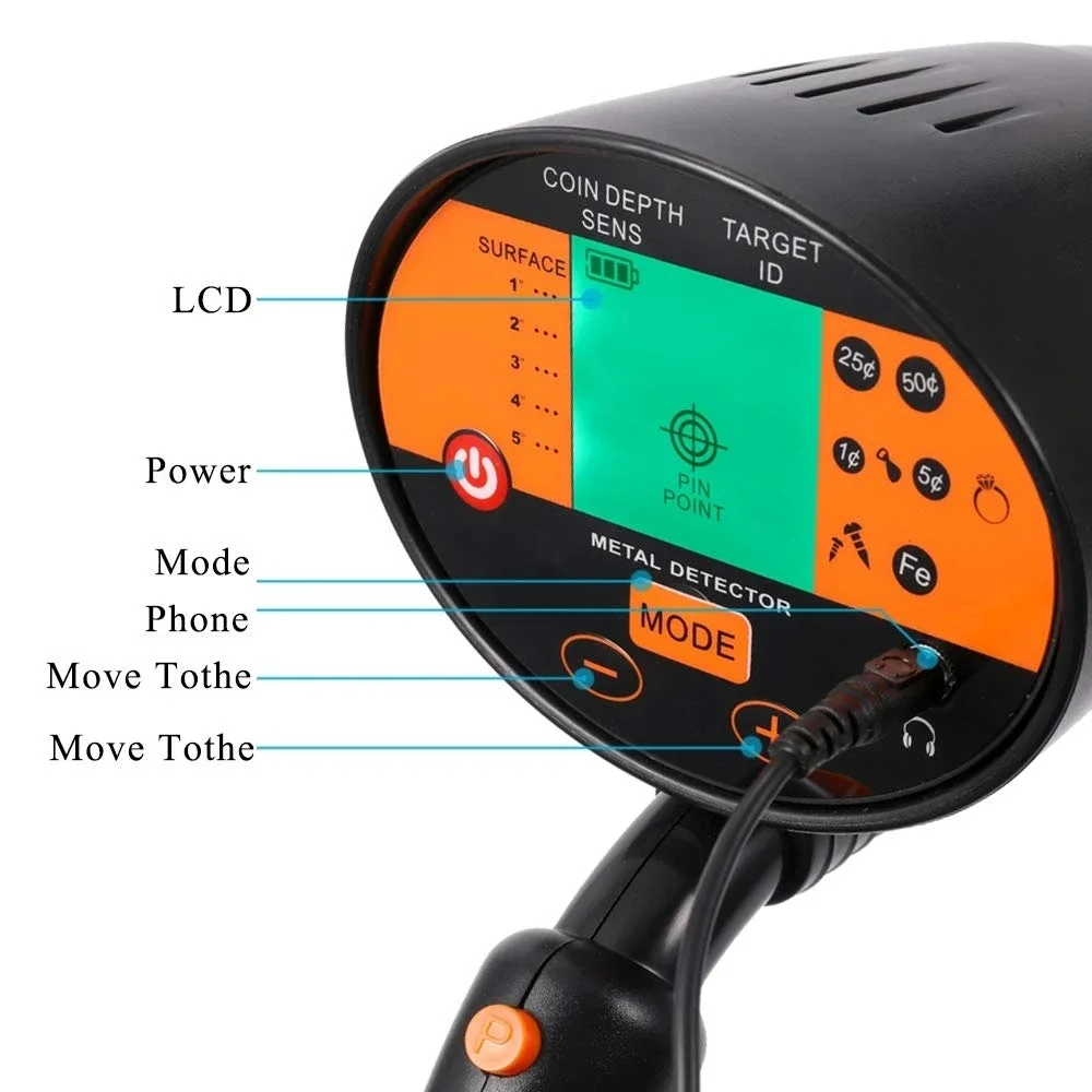 True Rms MD-3060 Underground Gold Metal Detector Long Range Deep Super Gold Metal Detector Search Finder Gold Detector Hunter