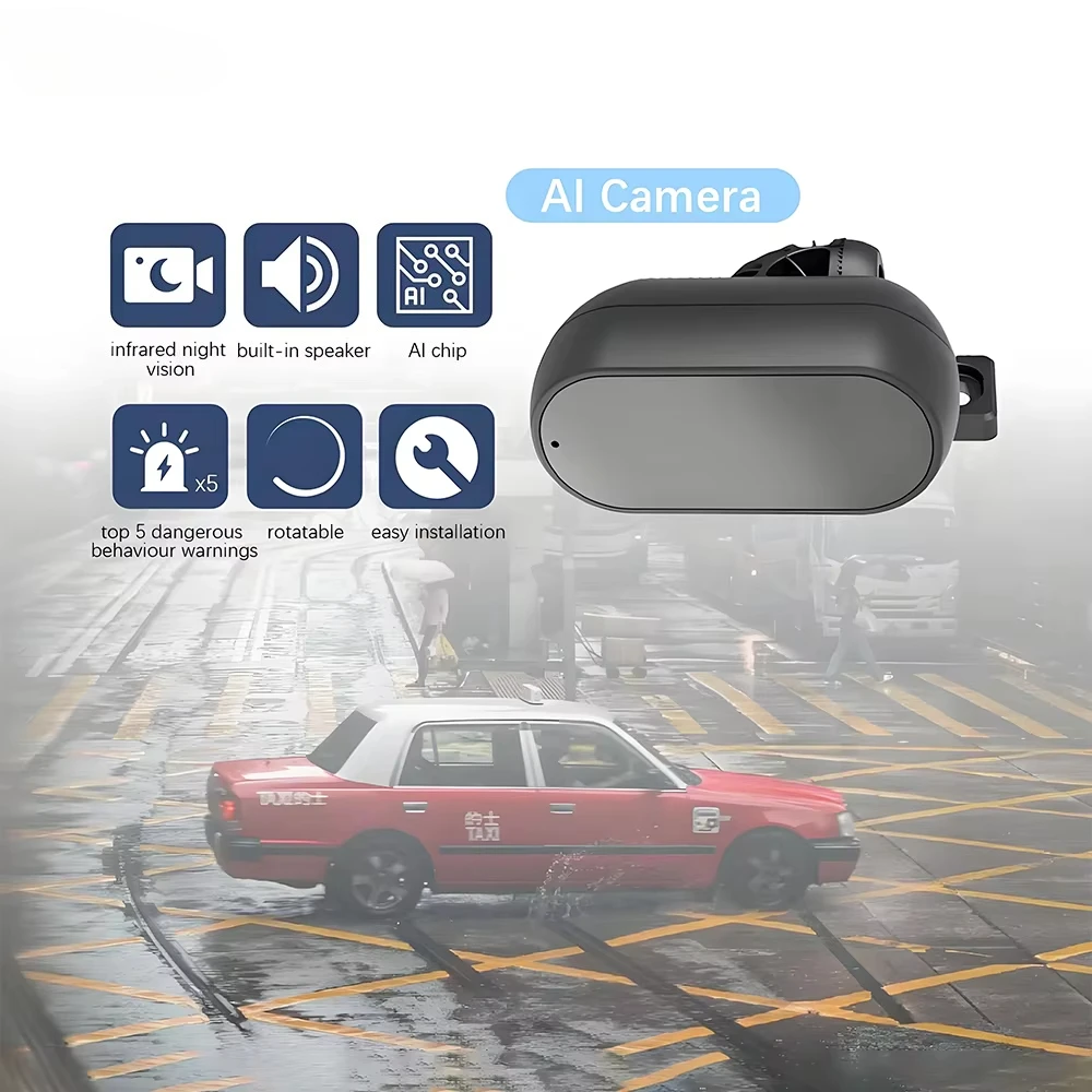 Real-time Plug and Play 720P/1080P All-in-1 AI DMS Camera 24H Sleepy Fatigue Voice Reminder for car Truck Bus Fleet Management