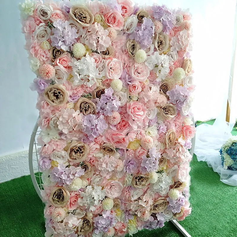 Wedding Backdrop Wall Panel Arch Decoration Artificial Flower Silk Rose Flower Wall for Mariage Baby Show Party Home Decor