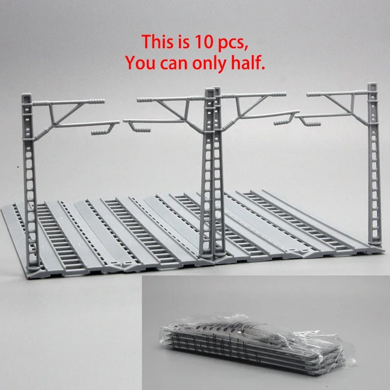 5pcs/lot 40cm Railway Mockup with Electric Rail Pole Pack for 1/32 Scale Model Accessories Mininatures Landscapes