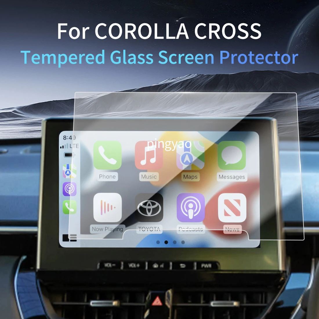 

Car Sticker Screen Protector Navigation Display Tempered Glass Protective Film Car Vehicle For 25 Toyota COROLLA CROSS