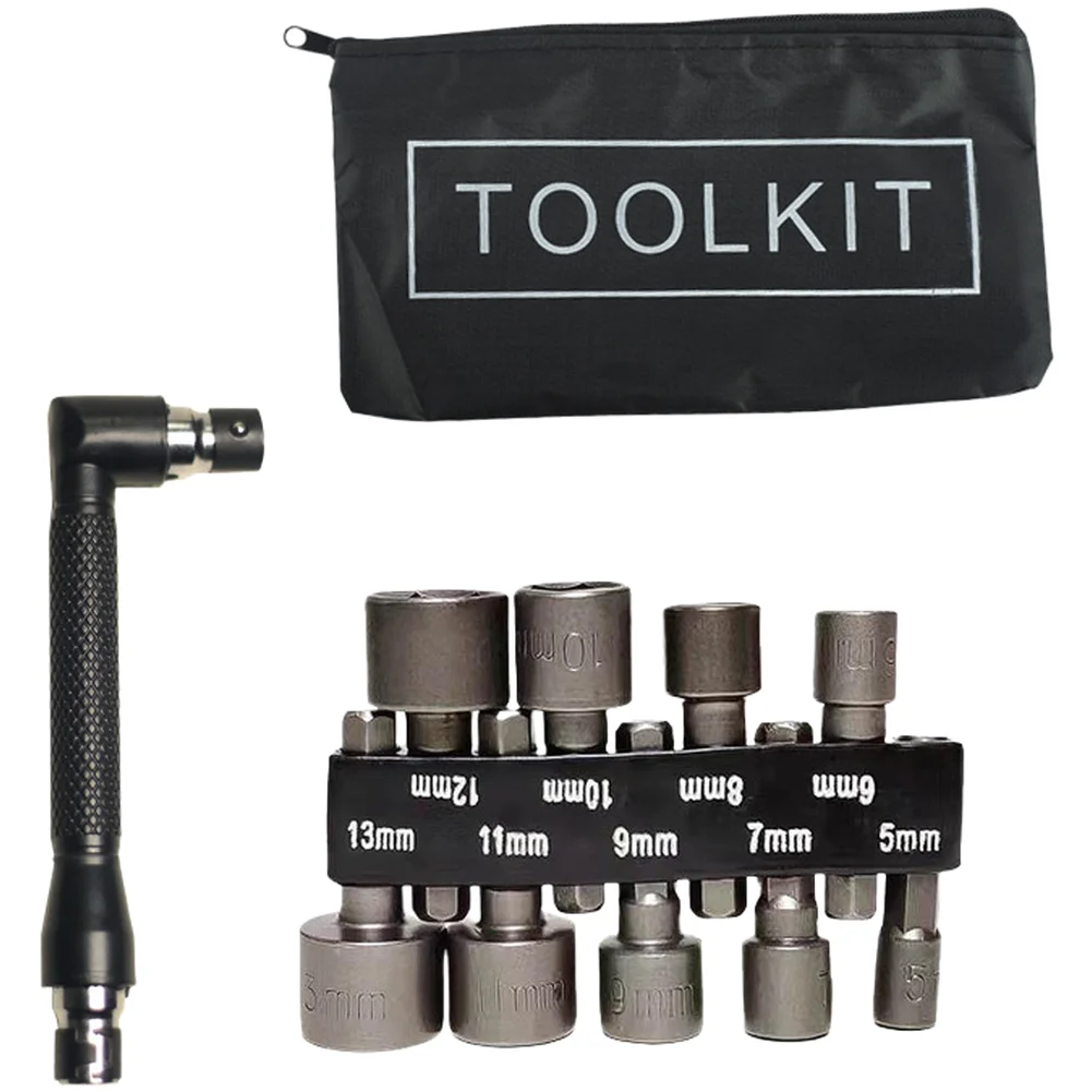 L Type Screwdriver Bit Holder With Double-End Handle 6.35mm Hexagonal Metric Inch Socket Batch Head Socket Wrench Power Tools