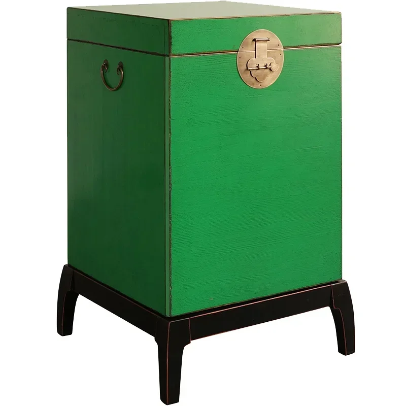 Solid Wood Tea Table New Chinese Style Retro Living Room Corner Table Square  Sofa Side  Solid Wood Bedside Cabinet