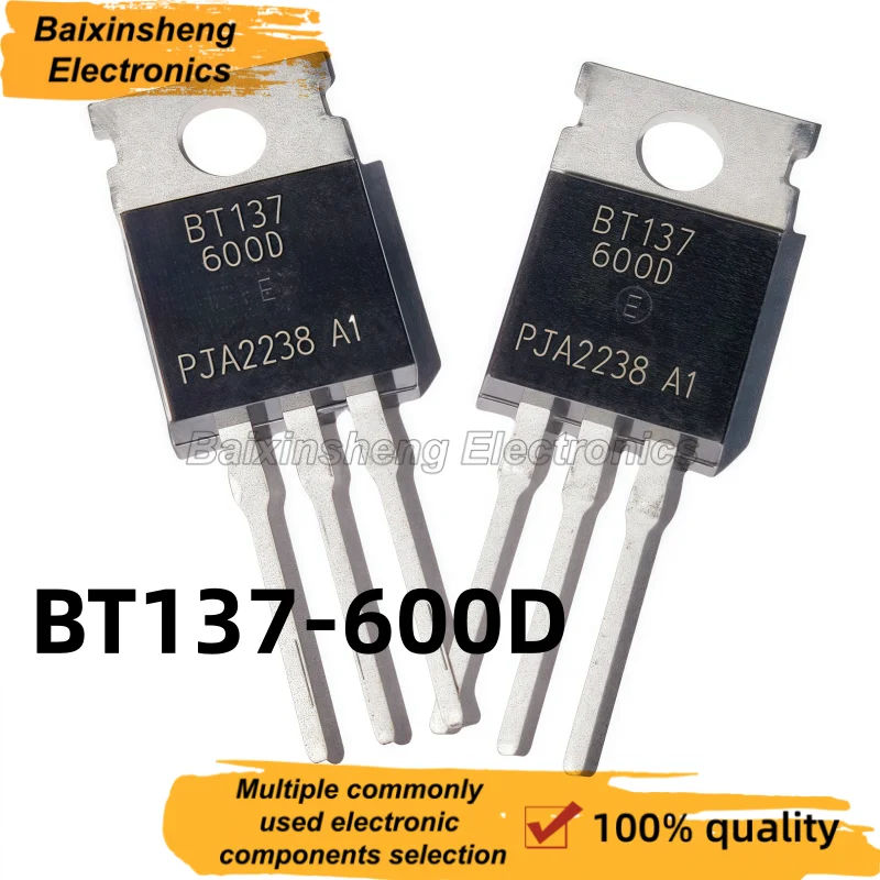 10 Pieces, New BT137-600D, BT137 600D, 8A600V, TO-220, Bidirectional Thyristor