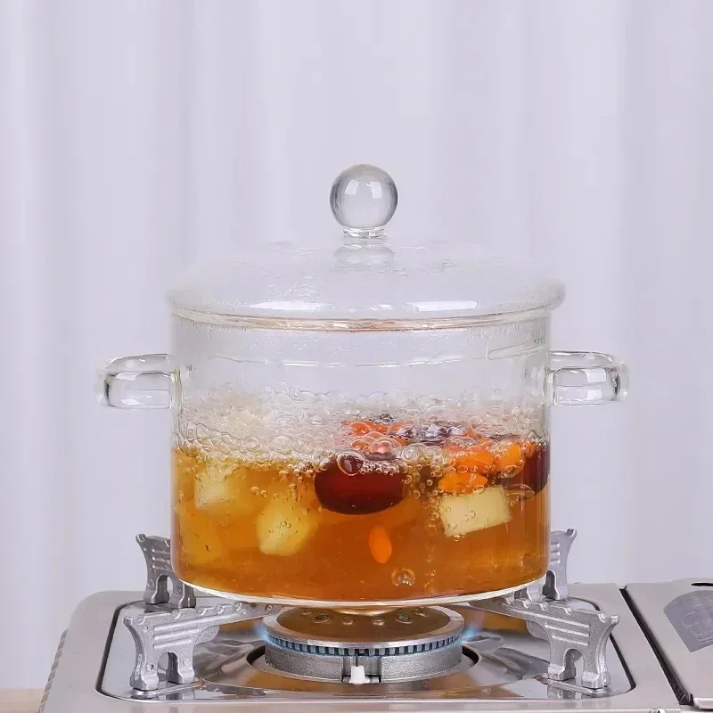 Glass Saucepan Stove Pot for Kitchen Transparent Mini Soup Noodle Pot Bowl Cooker Stovetop Cooking Tools Kitchen Accessories