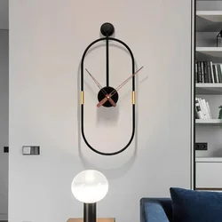 Creative Metal Wall Clock Modern Design Minimalist Style Iron Art Wall Clock for Living Room Wall Watch Home Decor 58x24CM