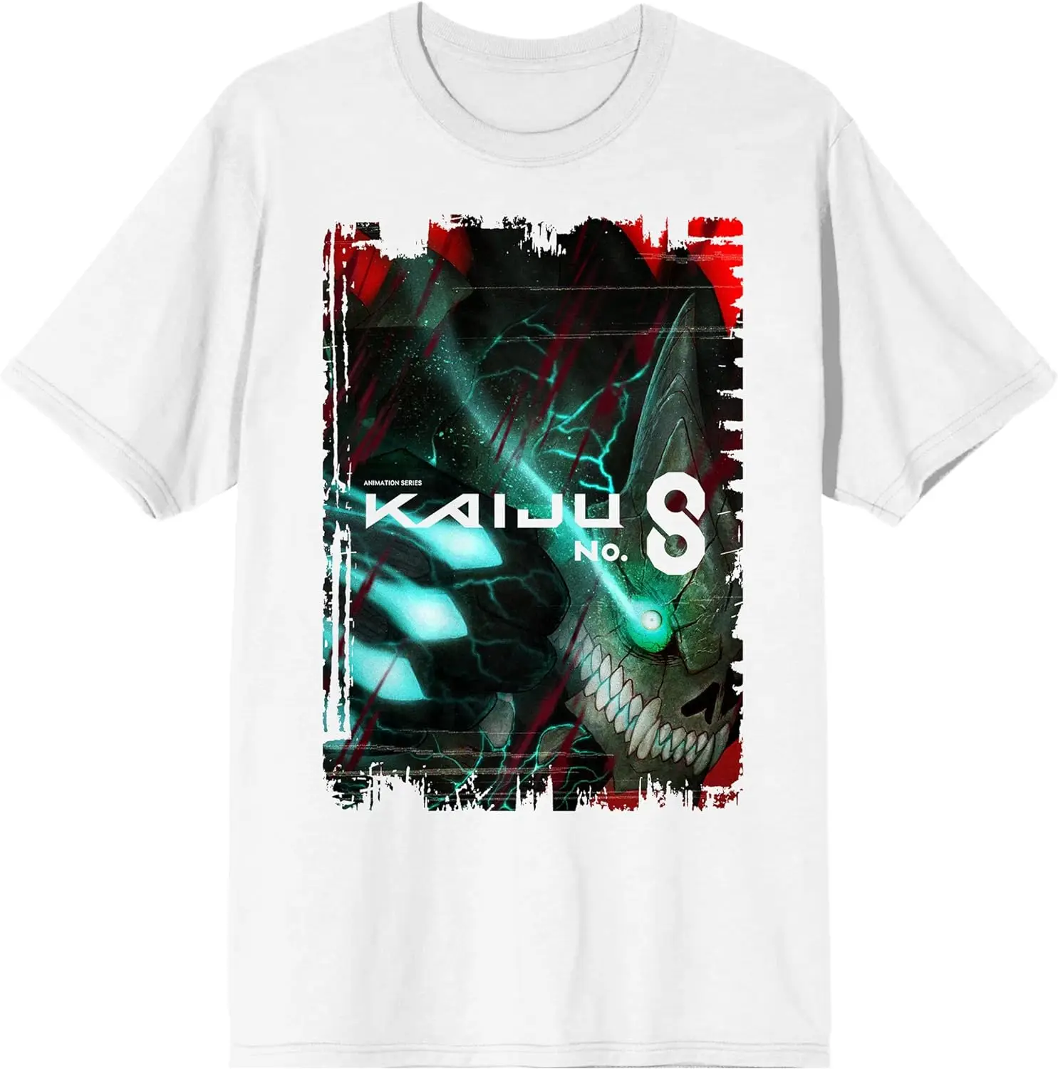 Kaiju No. 8 Kafka Hibino Kaiju Form Poster Art Crew Neck Short Sleeve White Men's T-Shirt