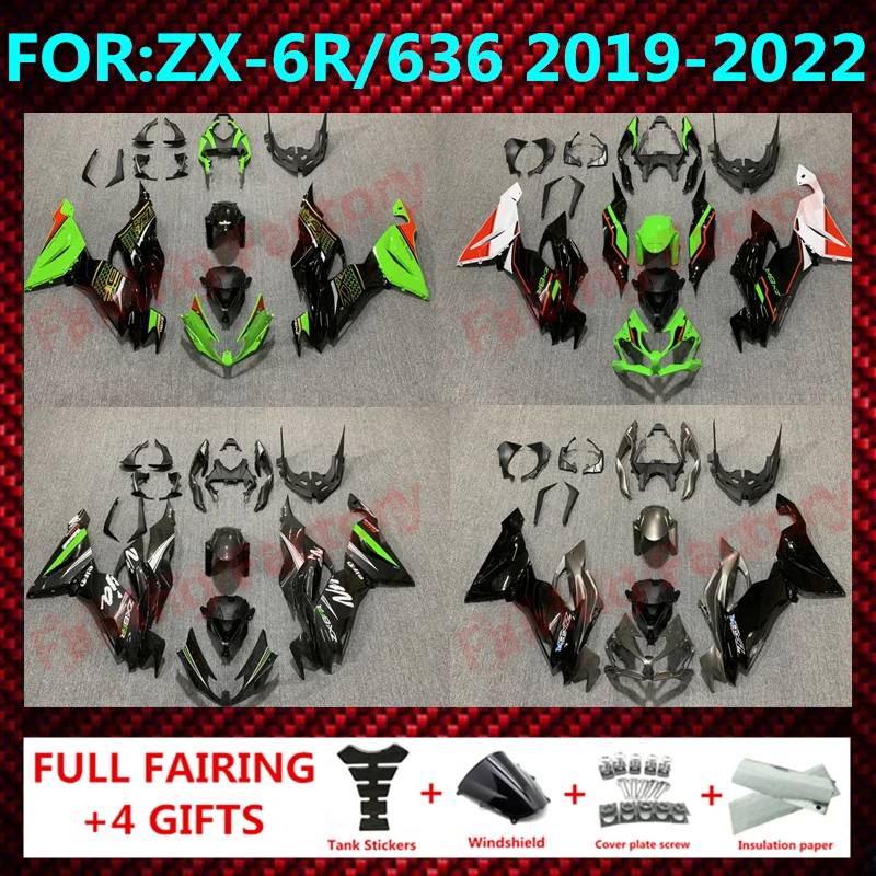 New ABS Plastic Shell Motorcycle Fairing kit Fit For Ninja ZX6R 636 ZX-6R 2019 2020 2022 2023 Custom full fairings bodywork zxmt