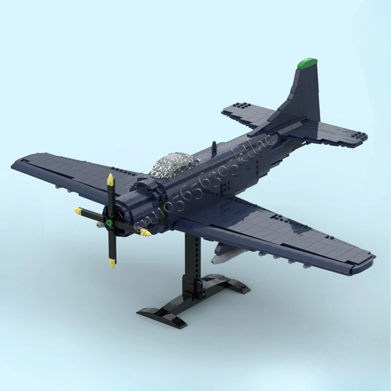 1563 ELEMENTÓW AD-2 Skyraider Model Samolotu Szturmowego Zestaw Klocków DIY Kreatywny Model do Składania Zabawki Prezent dla Dzieci Dorosłych na Boże Narodzenie