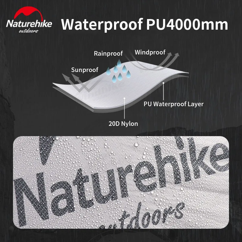 Naturehike Mongar 2 People Double Layer Tent / Ultralight Camping Tent Extend Awning Outdoor Hiking Waterproof 15D/20D Nylon