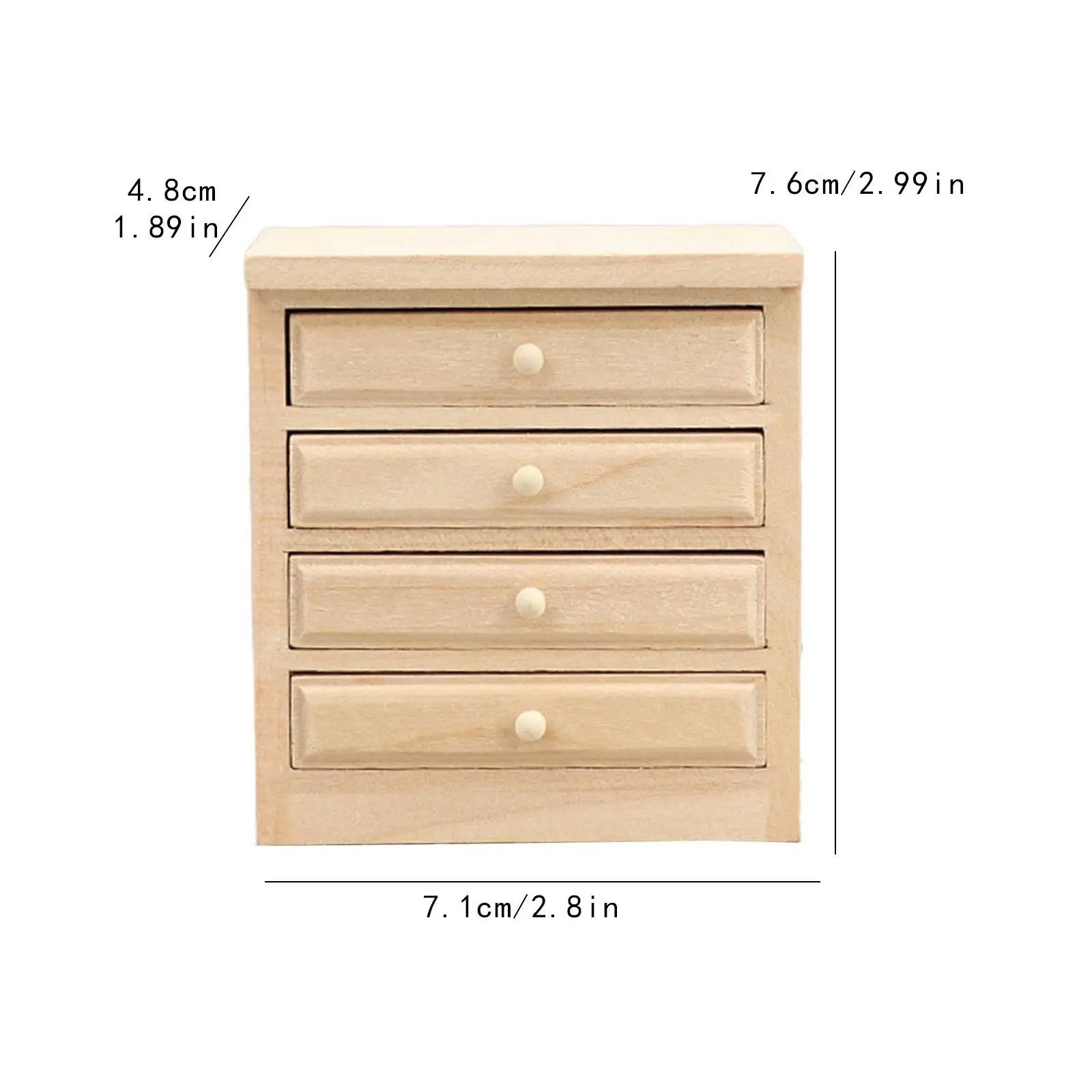 1:12 ドールハウス ミニチュア キャビネット 子供用、引き出し付きポータブル収納キャビネット