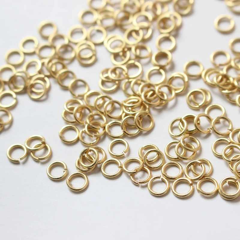 Matte Gold Split Jump Ring, Preservação de Cores, Jóias Fazendo Suprimentos, Acessórios para Brincos, Peças DIY, 50Pcs