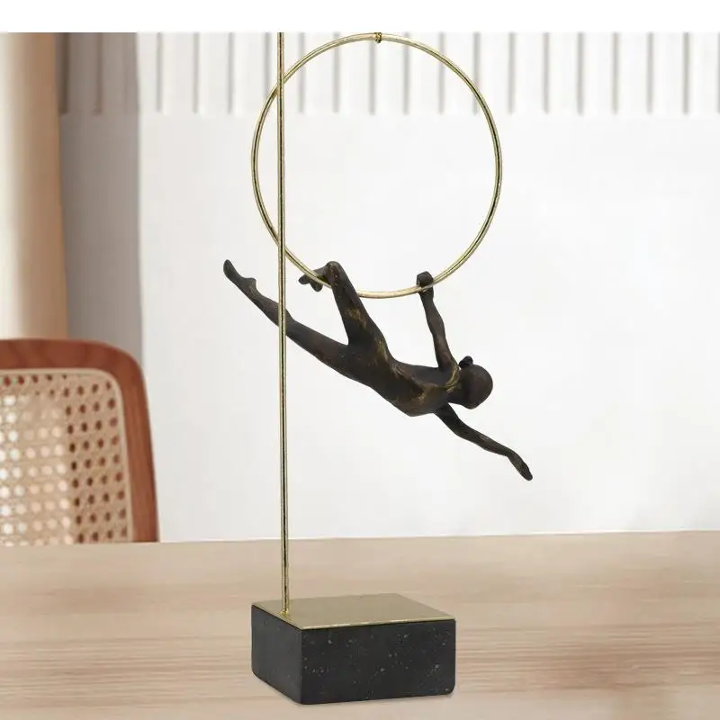 Pole Vaulter/Gymnasts Statue Abstract Artwork Desk Decoration Athlete Character Sculpture Crafts Ornaments Modern Home Decor