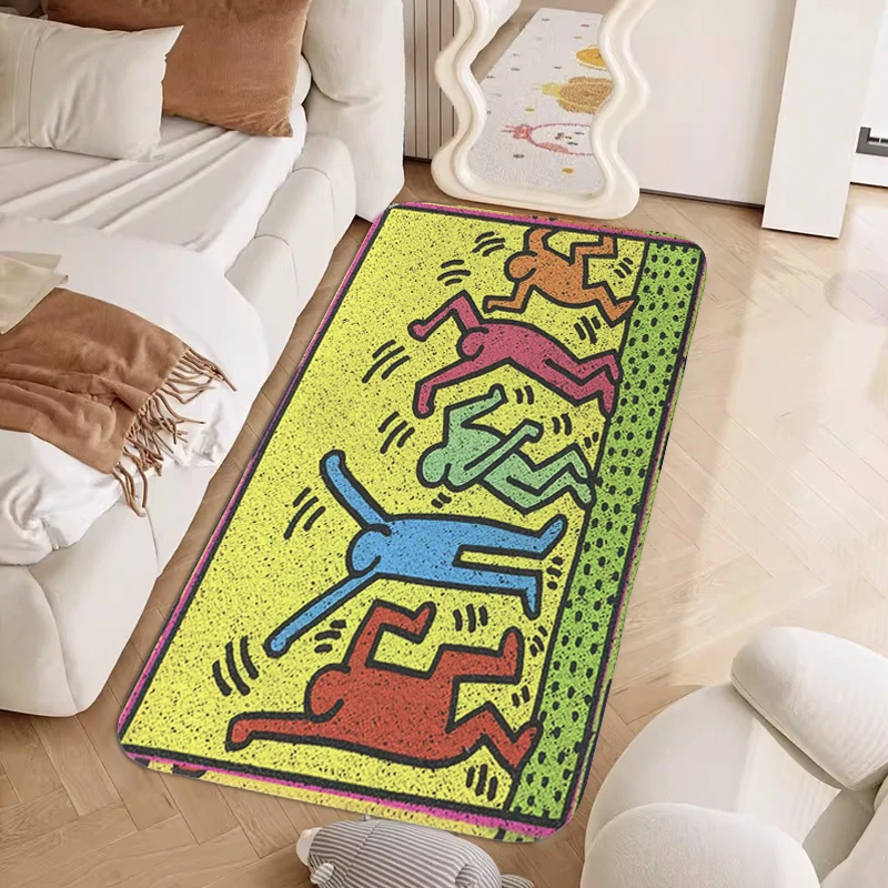 Bedroom Porch Foot Mat Non-slip G-Keith G-Haring Hallway Balcony Corridor Carpet Kitchen Bathroom Rug Doormat Entrance Door