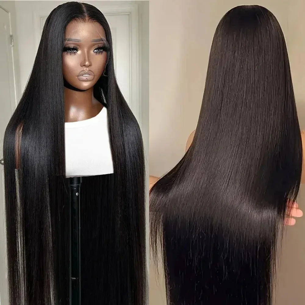 30 40 Inch Lace Front Wig PrePlucked 5x5 Glueless For Women 250 Density 13x6 HD Transparent Straight Lace Frontal Human Hair Wig