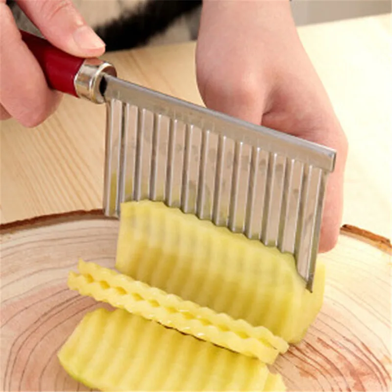 

French Fry Cutter Stainless Steel Potato Wavy Edged Knife Peeler Cooking Tools Kitchen Gadget Vegetable Fruit