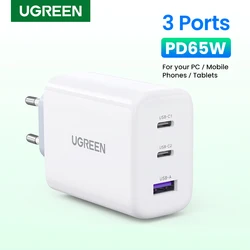 UGREEN 65W PD Charger Quick Charge 4.0 3.0 Type C PD USB Charger for iPhone 14 13 12 Pro Max Fast Charger For Laptop PD Charger