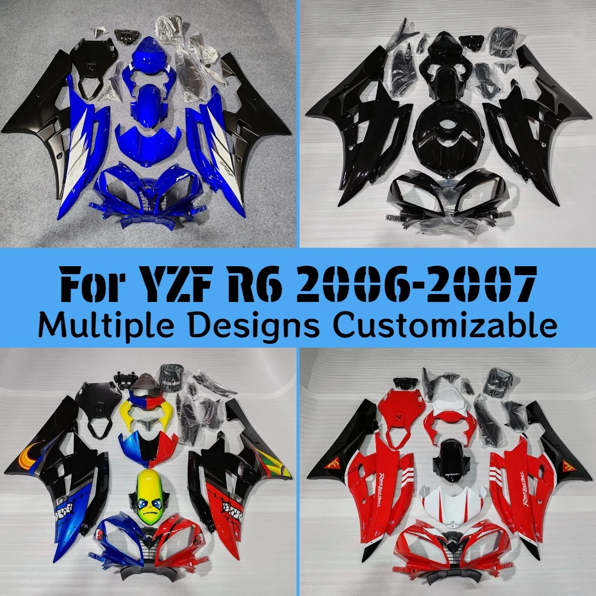 YZF R6 2006 2007 Cool Fairings for YAMAHA YZFR6 06 07 Fuel Tank Cover Motorcycle ABS Kit Body Work Fairings Fit