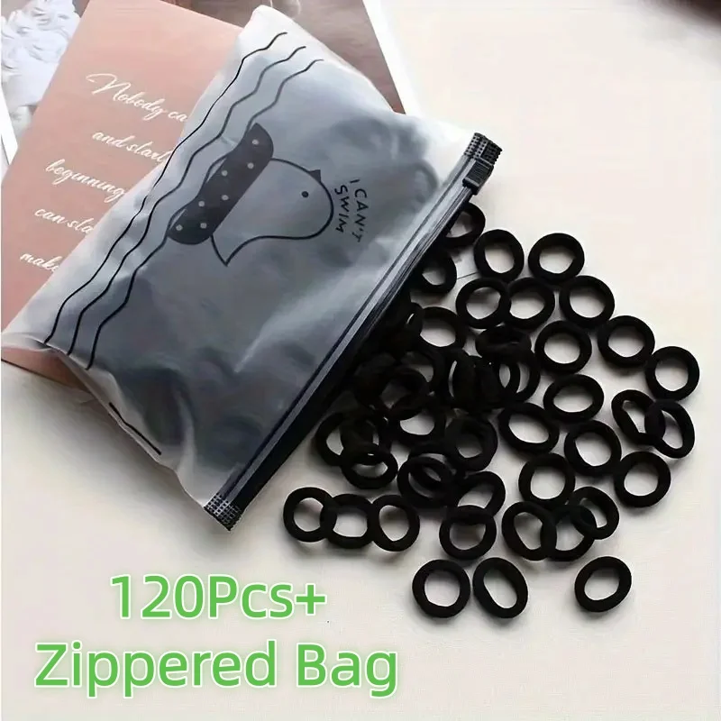 120 Mini Elásticos Pretos para Cabelo + Bolsa com Zíper, Antiderrapantes e que Não Puxam os Fios, Presilhas Ultrafinas de 1,98cm para Rabo de Cavalo, Perfeitas para Encontros de Namoradas/Festas de Aniversário, Ótimo Item para Penteados e Looks de Beleza, Presente de Aniversário |   Dia da Independência |   Dia do Trabalhador |   Dia de Ação de Graças |   O Presente Perfeito para o Natal e 11 Outras Grandes Festividades.
