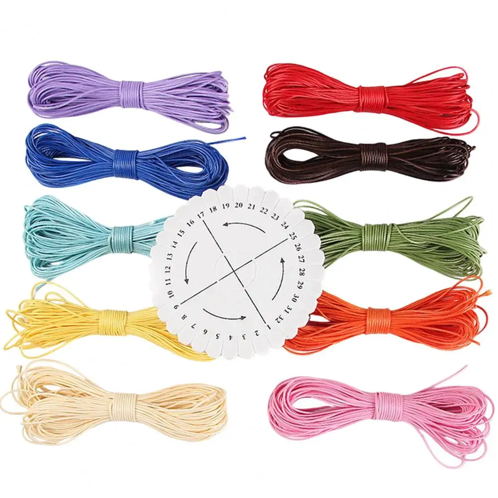 Bracelet Making Kit Wax String Kit for Necklace Making 10-color Waxed Thread Set Rope Braiding Tool Diy Handmade Bracelet