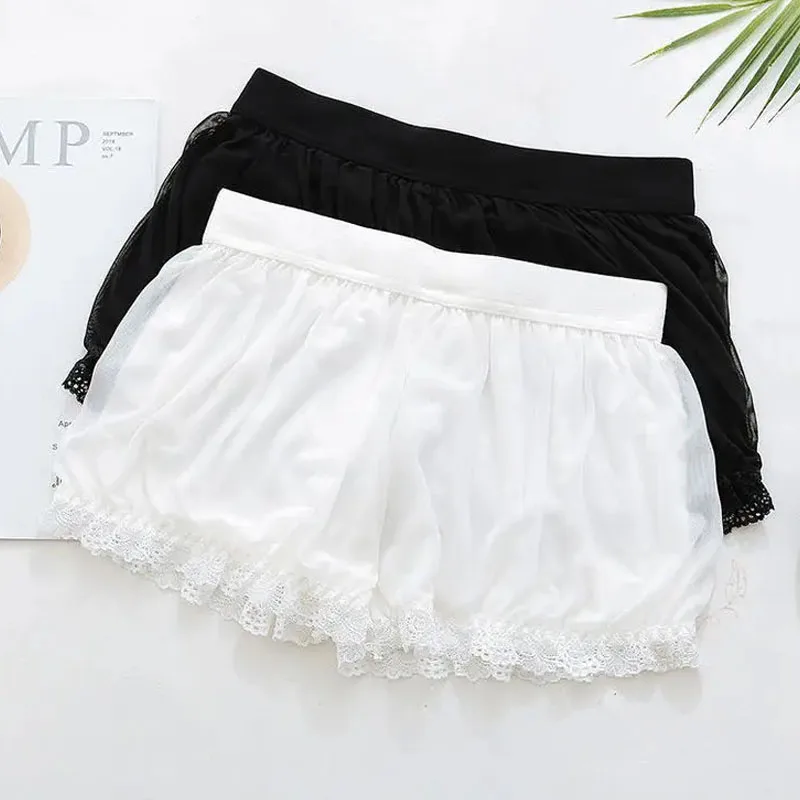 JK Bloomers Lolita Safety Shorts Pants Sweet Women Gothic Japanese Girls Cute Lace Bow Ruffles Stretchy Underpants Chic Cotton