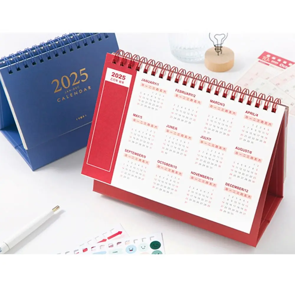 

Креативный календарь на 2024-2025 годы, плотная бумага, 2024, стоячий флип-календарь, годовая повестка дня, блокнот, органайзеры для управления временем
