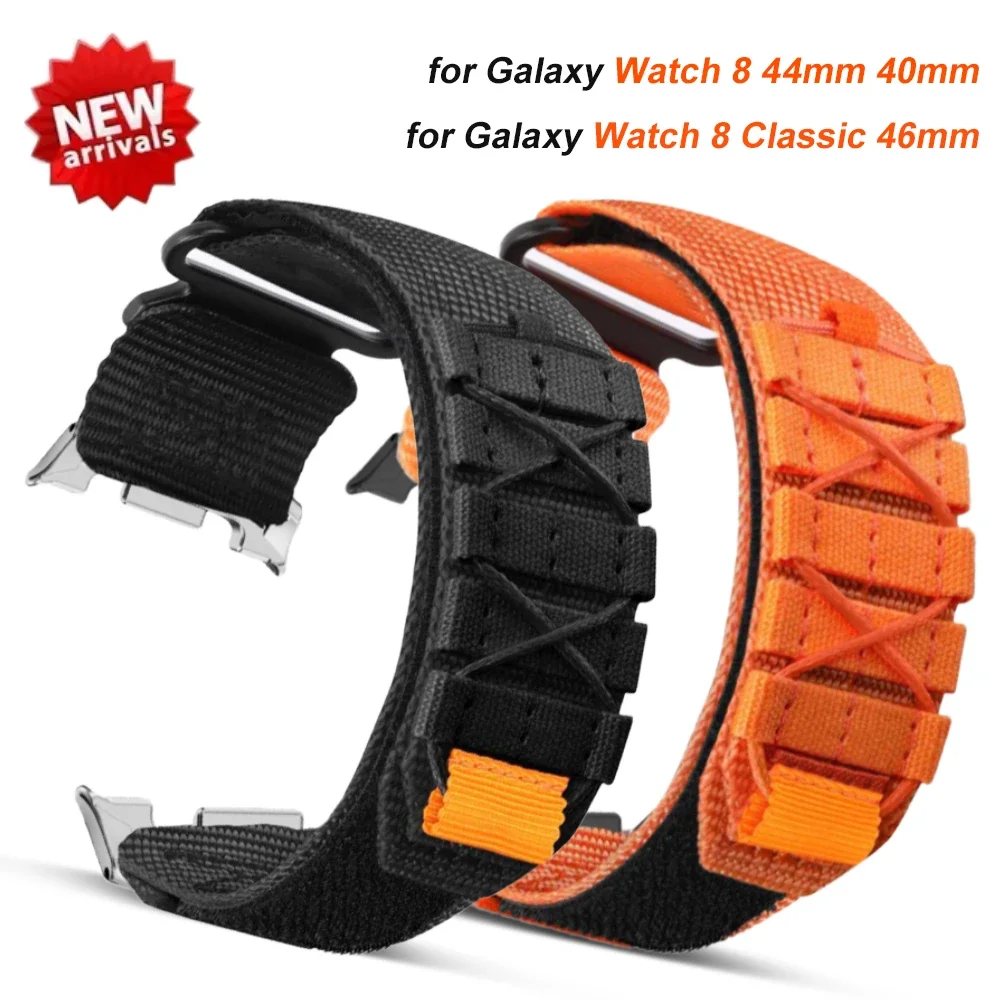 Correa deportiva de nailon para Samsung Galaxy Watch 8, pulsera de 44mm y 40mm, correa de ocio para Samsung Galaxy Watch 8 Classic de 46mm