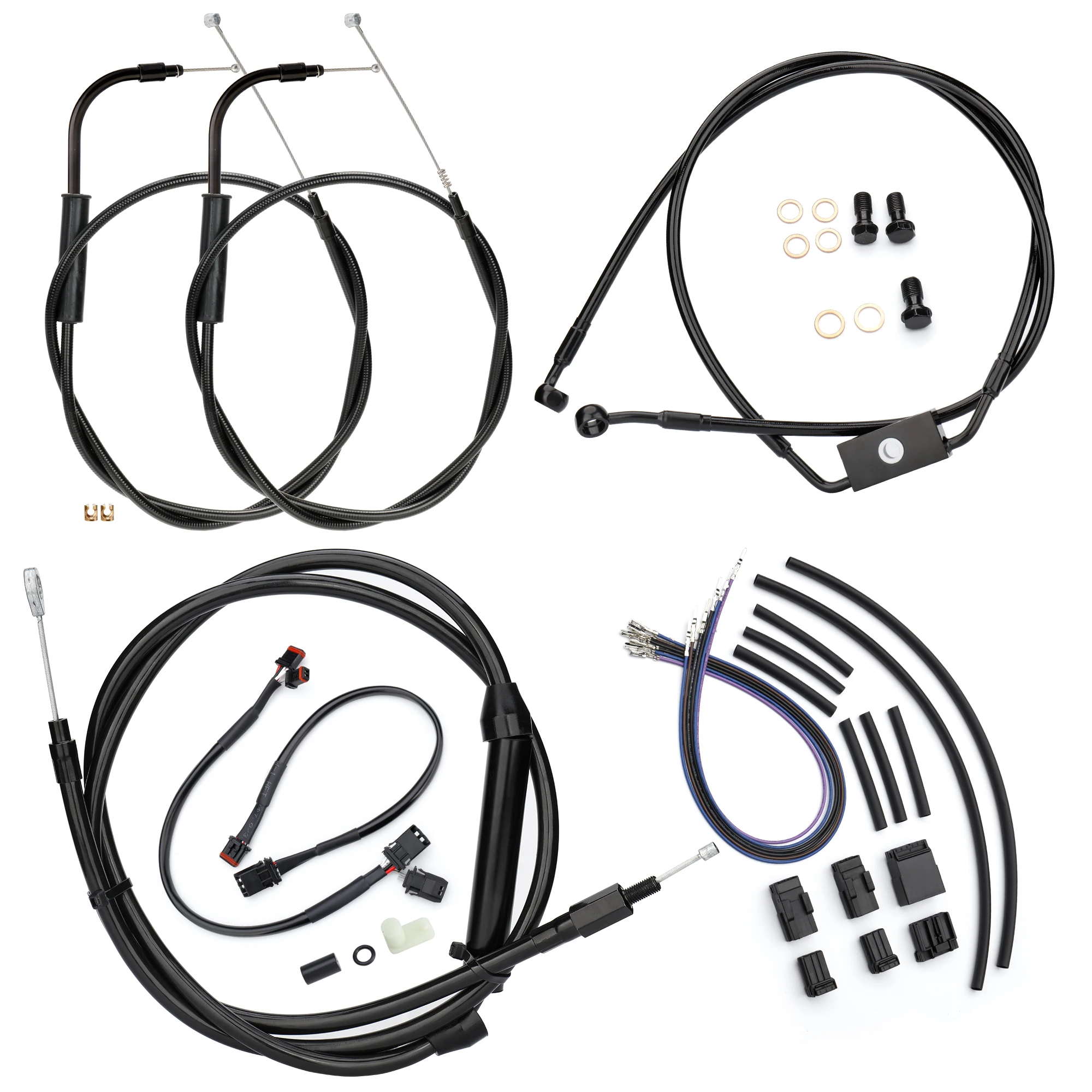 

Dyna Handlebar Extension Cable Kit for Harley 2012-2017 Street Fat Bob Low Rider Super Sport Glide with ABS Single Front Disc