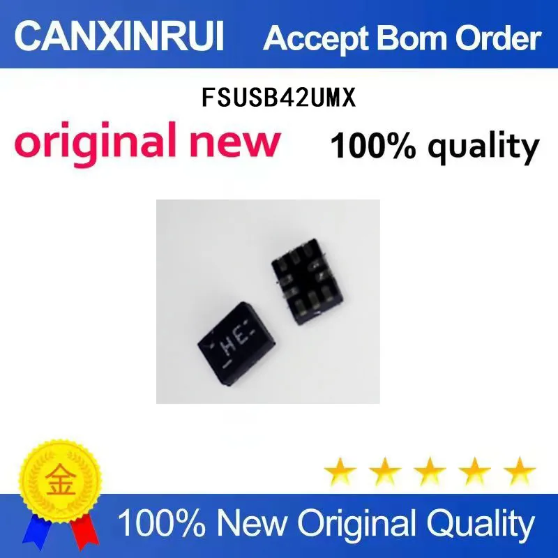 (5-100 Pieces) USB interface chip FSUSB42UMX silk screen HE QFN