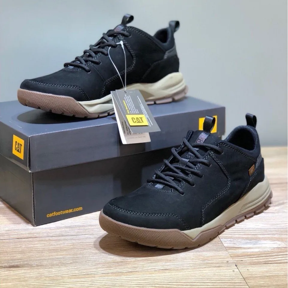 أحذية رجالية للعمل رياضية خفيفة للغاية من الجلد الطبيعي ذات قطع منخفضة أحذية جلدية غير رسمية للمشي لمسافات طويلة في الهواء الطلق أحذية عمل للرجال