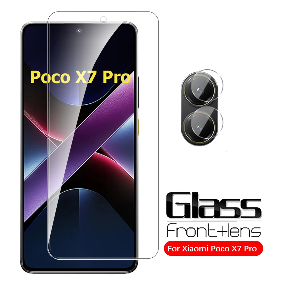 2in1 Camera Screen Protector Tempered Glass For Xiaomi Poco X7 Pro X7Pro X 7Pro 5G  Little Poko PocoX7Pro Protective Glass Cover