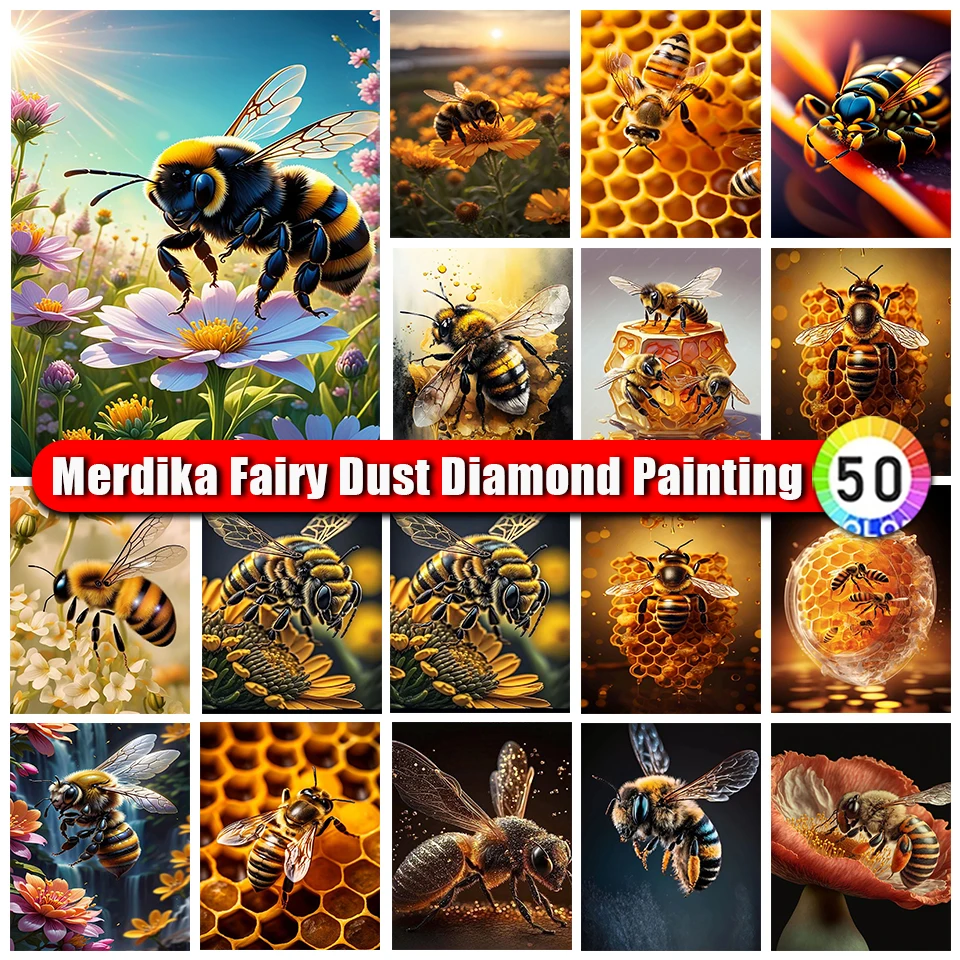 Fairy Dust Diamond Painting Animal Honeybee Zipper Bag Full Square Round Drill Mosaic Cartoon Art Complete Kit Handmade Gift