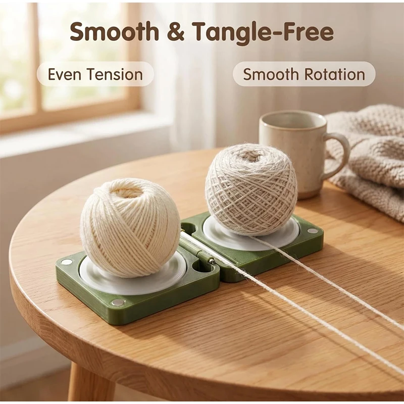 Portable Crocheted Yarn Rack Double Folding Wooden Yarn Winding Machine Diy  Multifunctional Yarn Rotator With Storage Rack