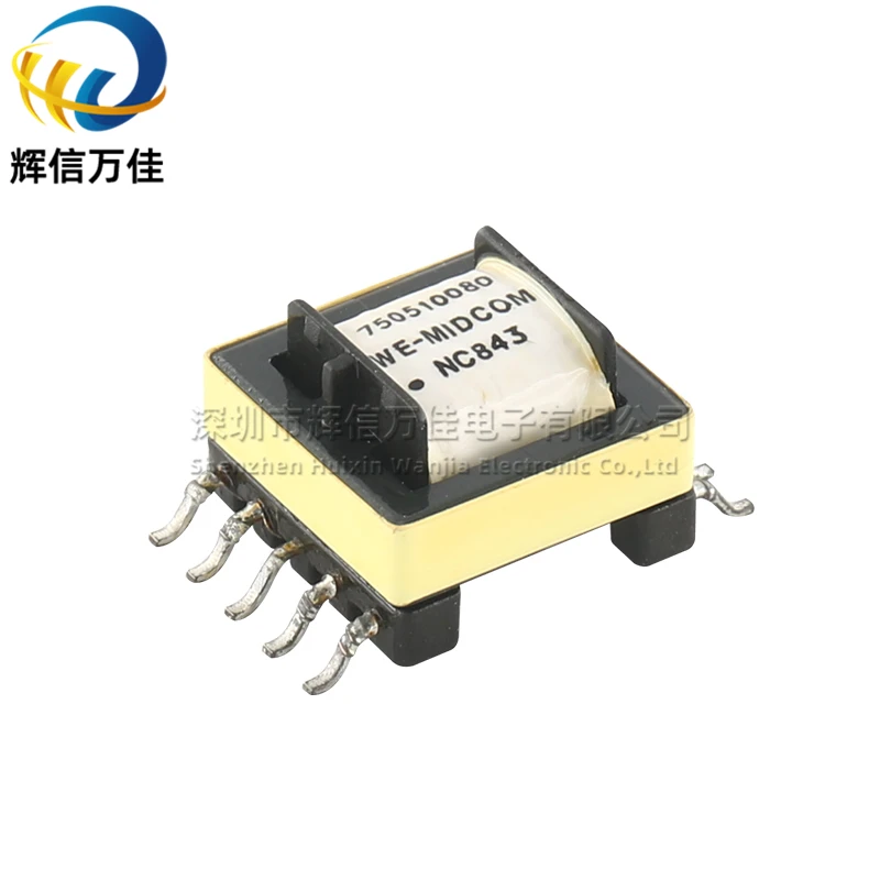 10PCS/Imported SMD 1:1:1:1 10MH Dual Winding 1500VAC Signal Isolation Pulse Power Transformer 750510080