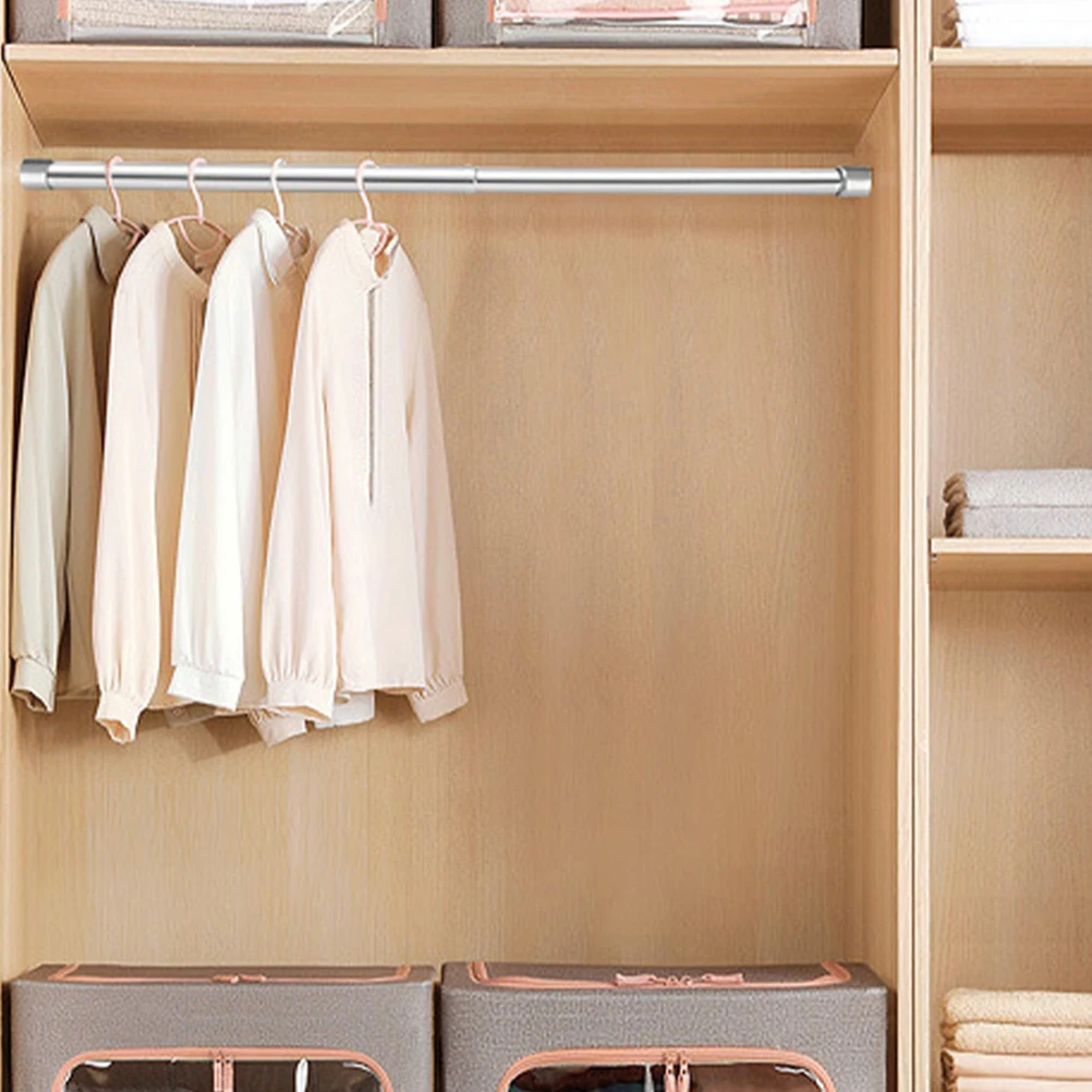 

Telescopic Clothes Rail Stainless Steel 56-100cm Smooth Multifunctional Without Drilling Wardrobe Clothes Drying Rod Retractable