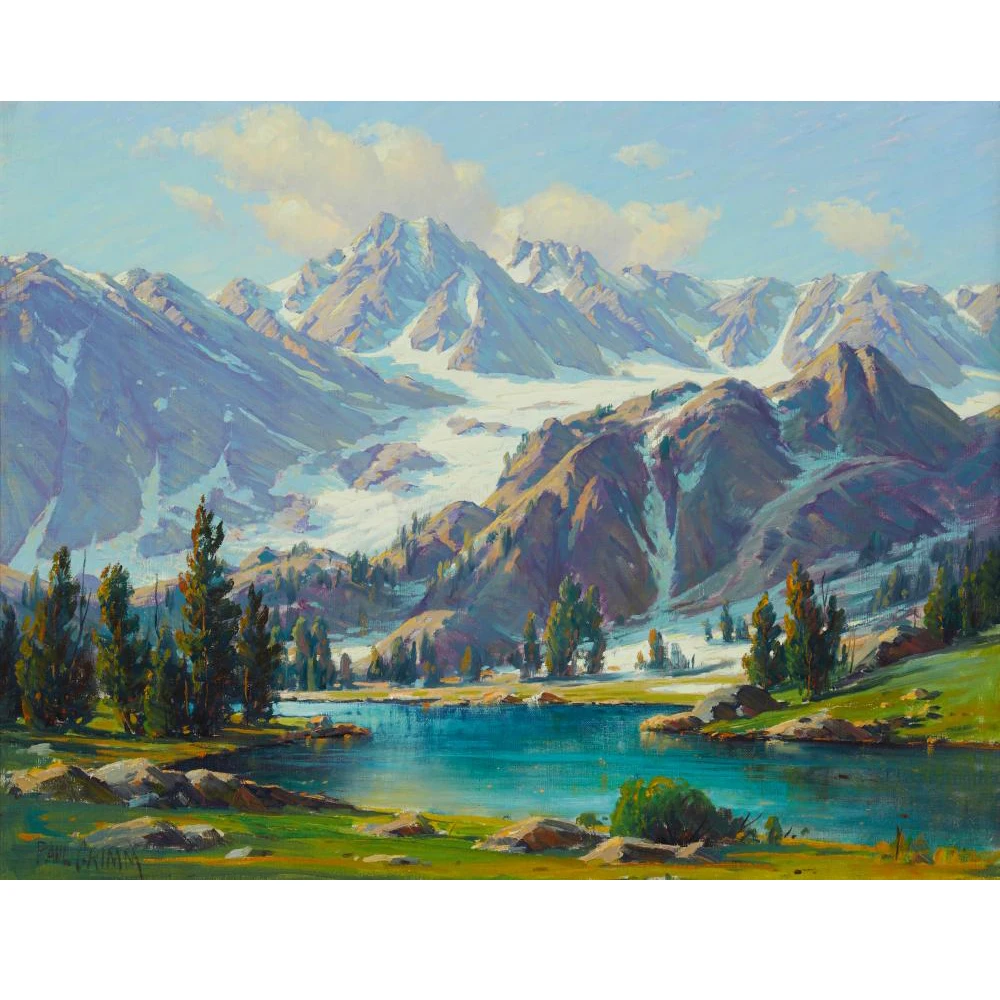 Hand painted landscape oil painting ,Palisade Glacier,Oil on canvas, oil painting reproduction American art home decor picture