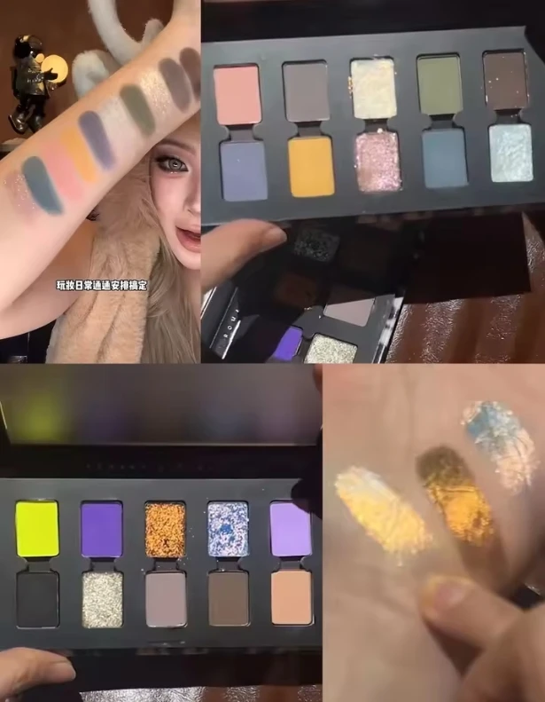 RMT 10 色アイシャドウパレットグリッターマットパウダーパープルスモーキーブライトニングアイシャドウ多用途デイリーアイメイクアップ 8 グラム