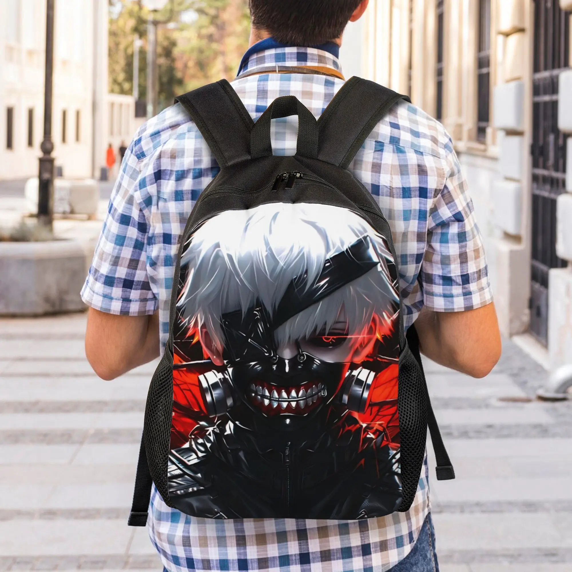 Fashion Halloween Tokyo Ghoul Kaneki Backpacks Its Bag  mochila Outdoor Zipper Closure Rucksack
