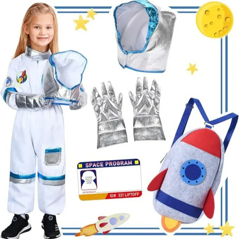 

Детский космический костюм, Рождественский костюм для косплея, перчатки космонавта, праздничный костюм для выступлений