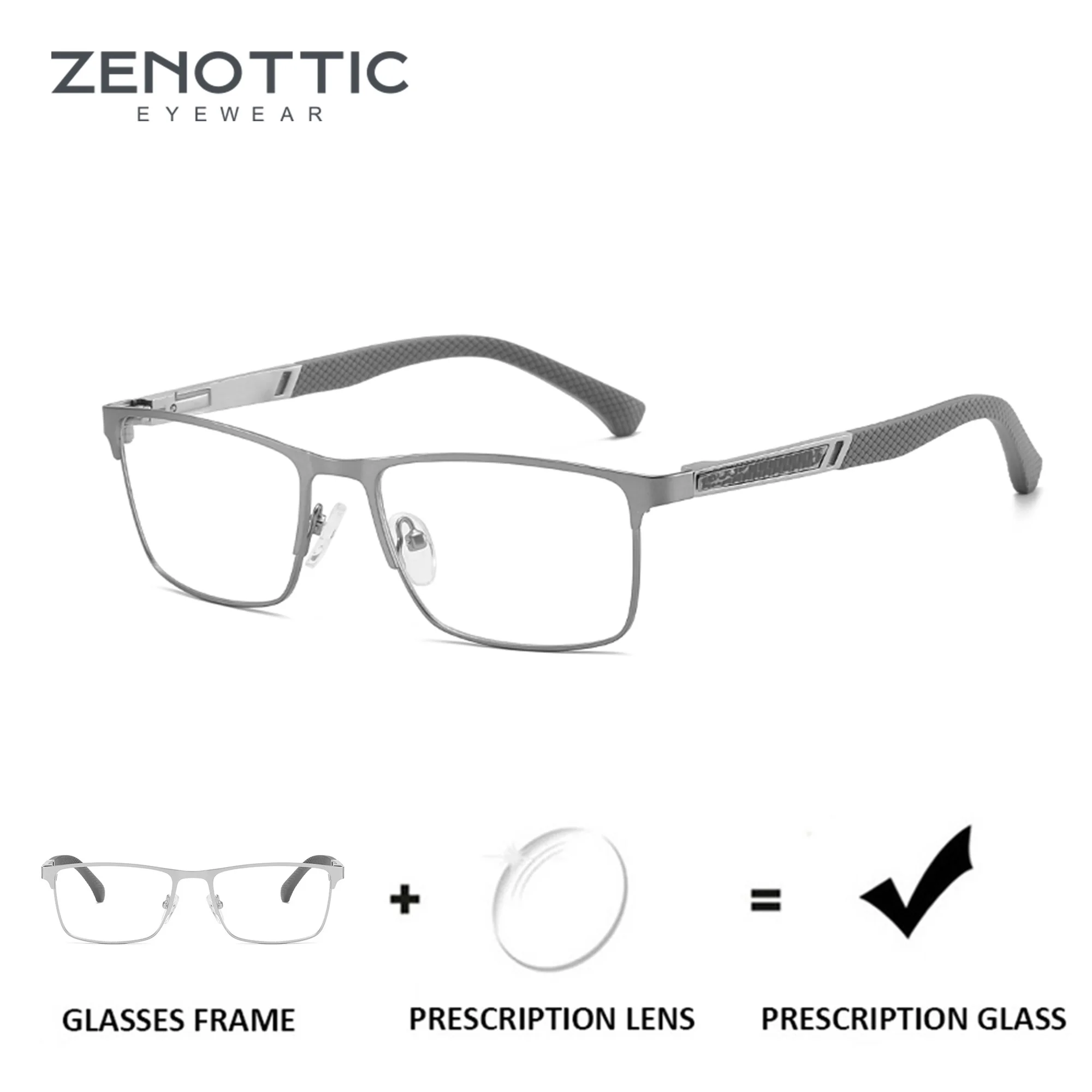 ZENOTTIC Fashion Square Progressive Prescription Glasses High Quality Carbon Fiber Frame Myopia Eyewear Optical Eyeglasses Men